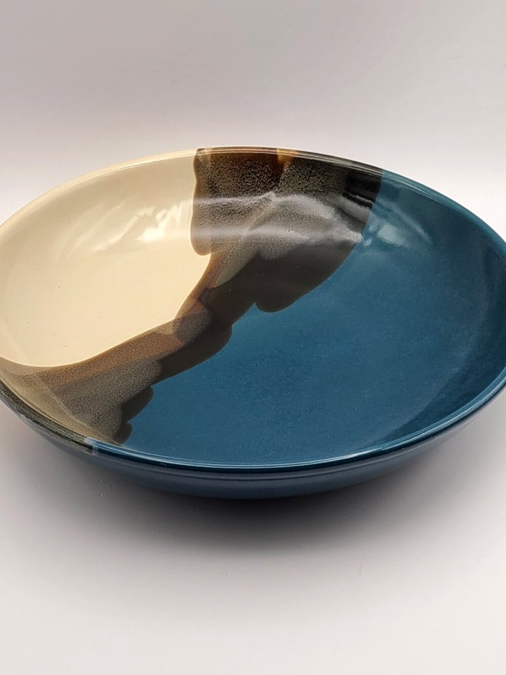 Vintage Tropical Clay Hawaii Pottery Shallow Serving Bowl 11.5"